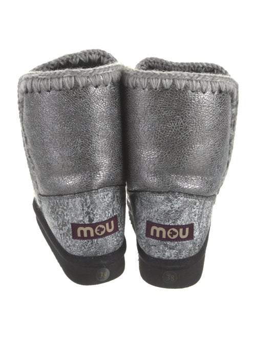 Mou Leather Whipstitch Trim Boots