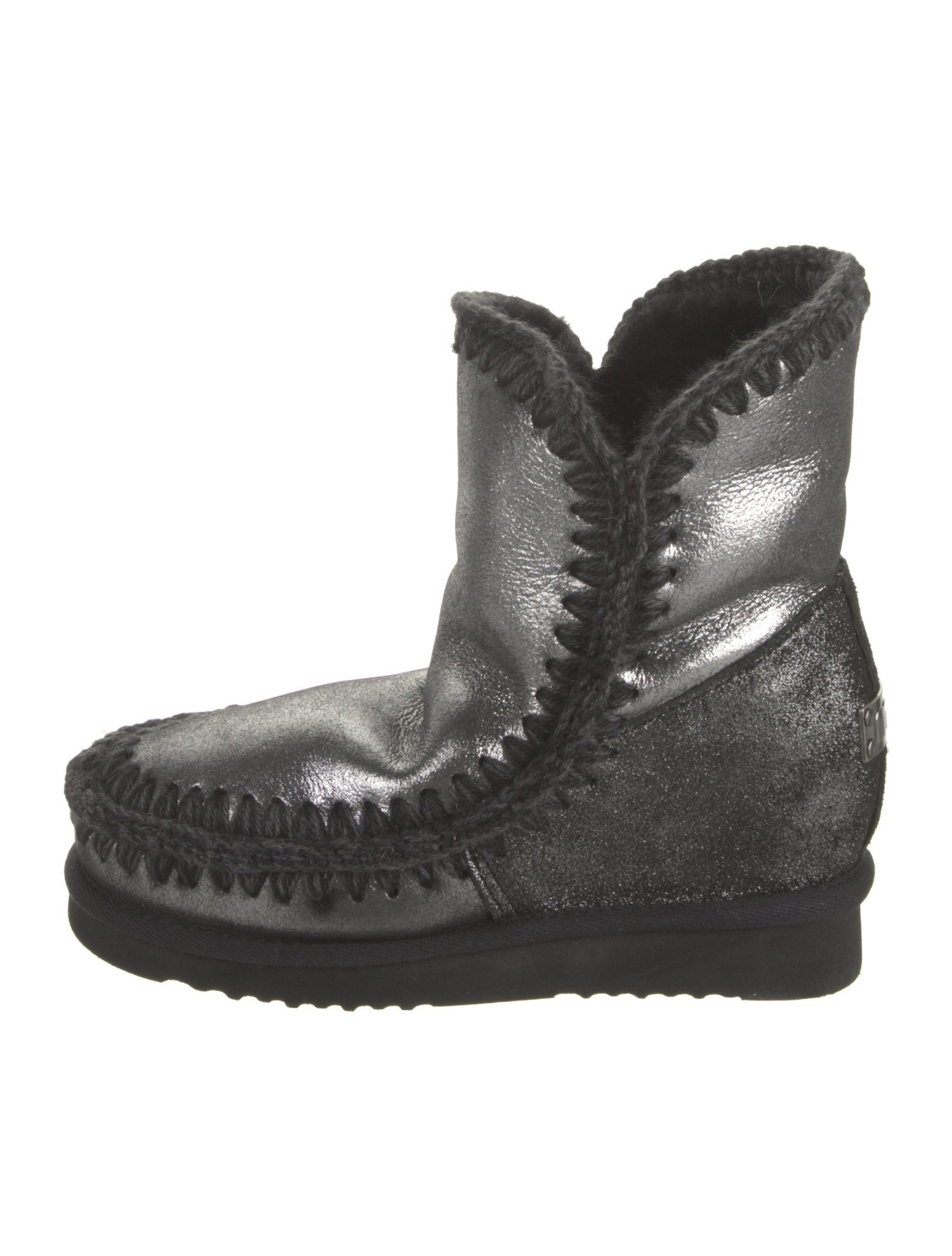 Mou Suede Whipstitch Trim Boots