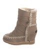 Mou Suede Whipstitch Trim Boots