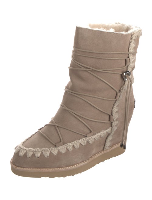 Mou Suede Whipstitch Trim Boots