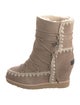 Mou Suede Whipstitch Trim Boots