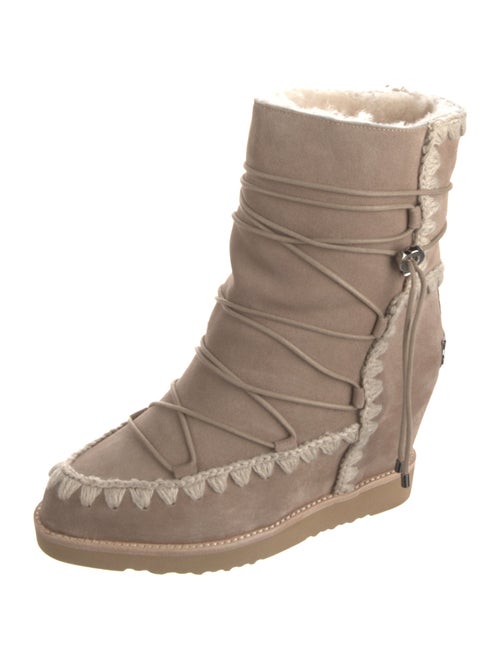 Mou Suede Whipstitch Trim Boots