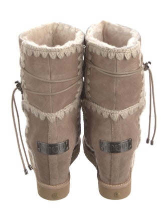 Mou Suede Whipstitch Trim Boots
