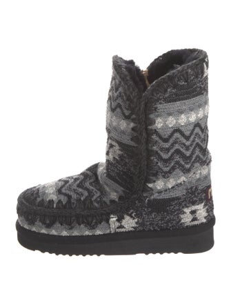 Mou Tweed Printed Snow Boots