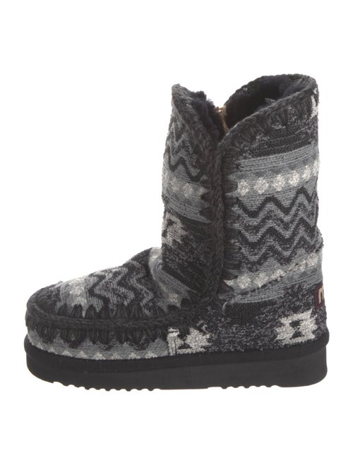 Mou Tweed Printed Snow Boots
