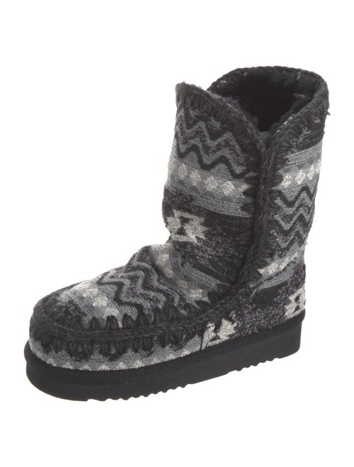 Mou Tweed Printed Snow Boots