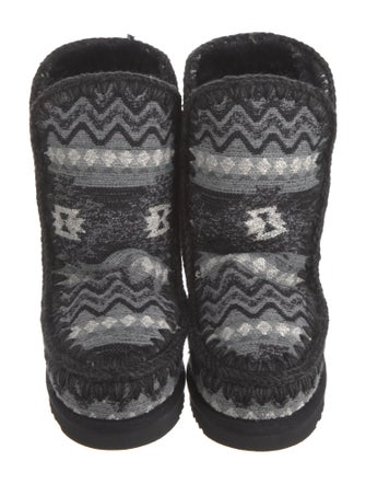 Mou Tweed Printed Snow Boots
