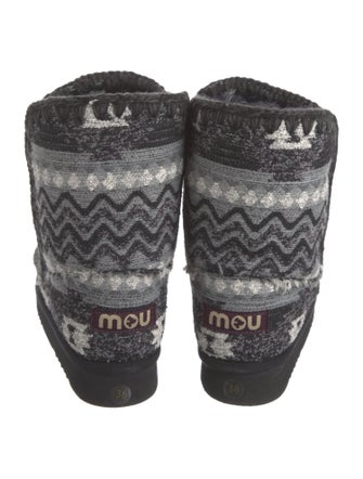 Mou Tweed Printed Snow Boots