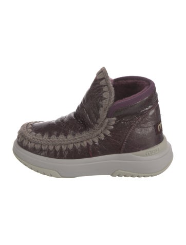 Mou Boots Patent Leather Whipstitch Trim Snow 6