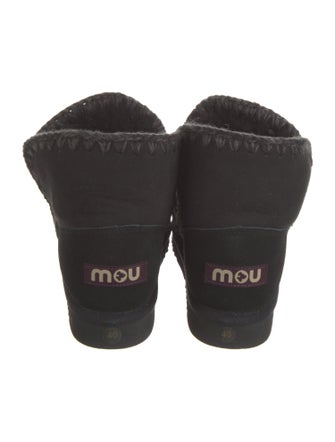 Mou Suede Fringe Trim Accent Lace-Up Boots