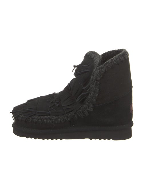 Mou Suede Fringe Trim Accent Boots