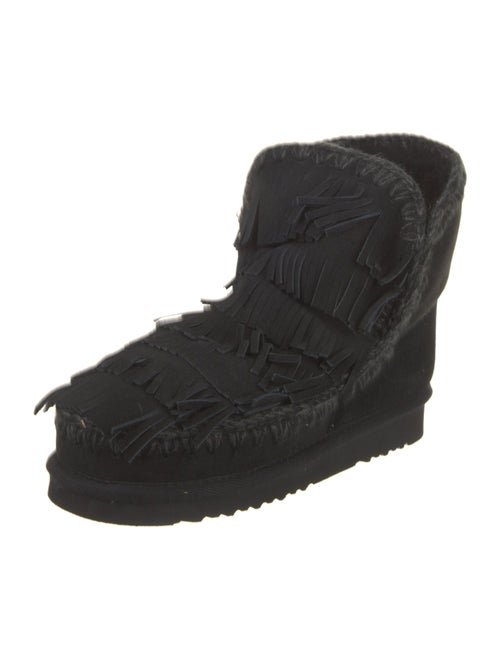 Mou Suede Fringe Trim Accent Boots