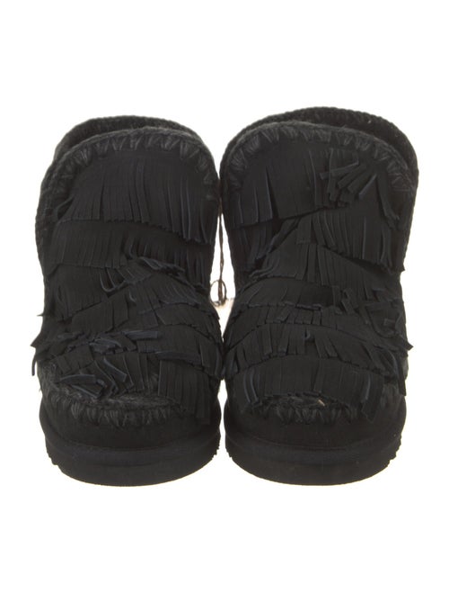Mou Suede Fringe Trim Accent Boots