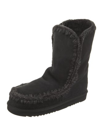 Mou Suede Whipstitch Trim Boots
