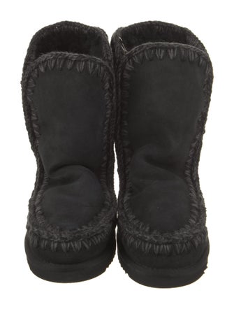 Mou Suede Whipstitch Trim Boots