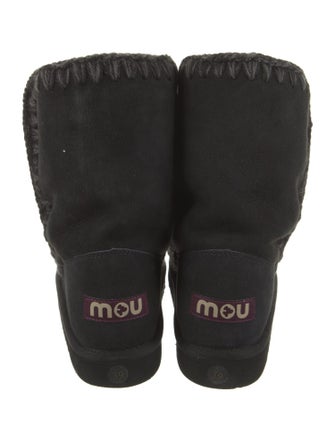 Mou Suede Whipstitch Trim Boots