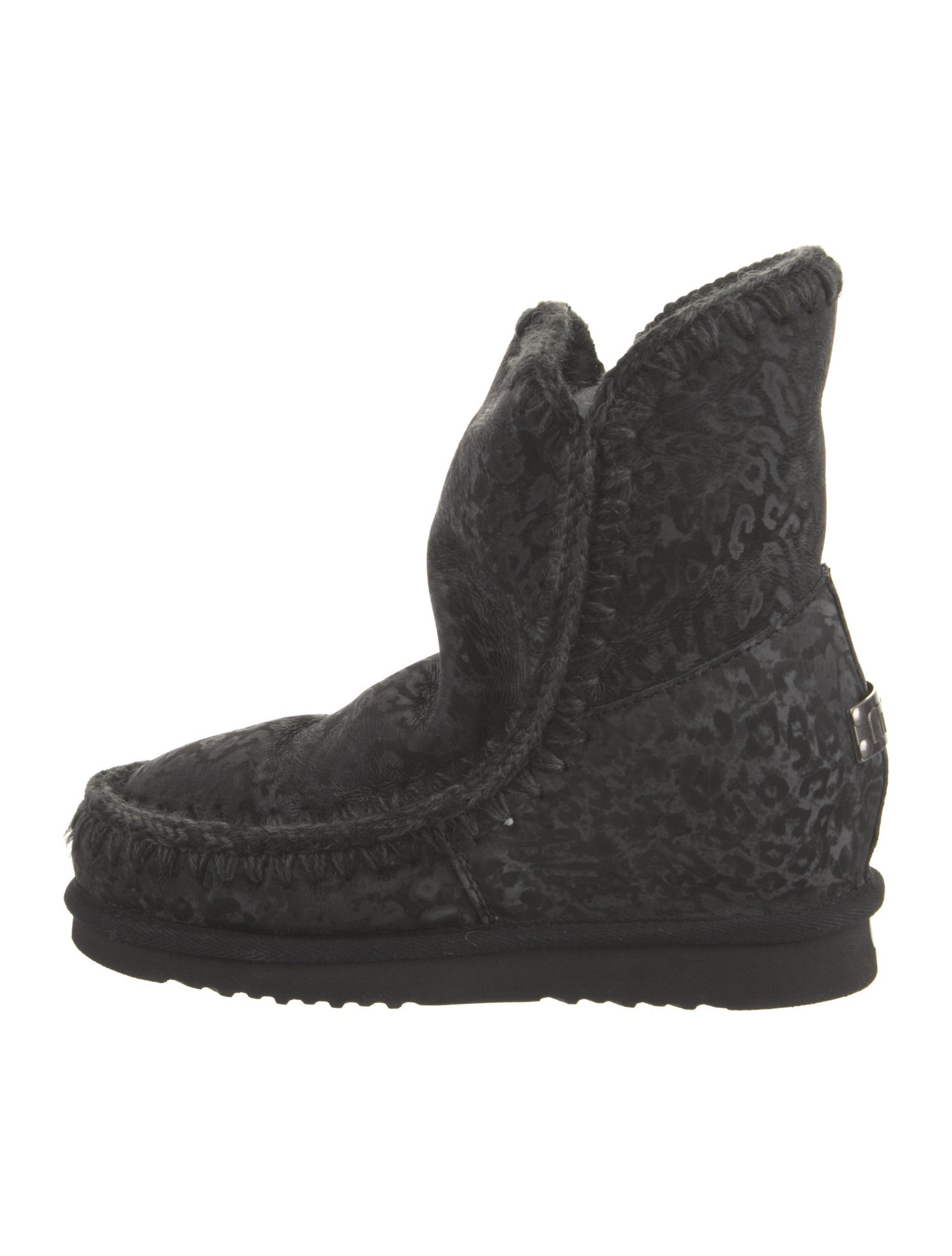 Mou Crochet Trim Lace-Up Boots