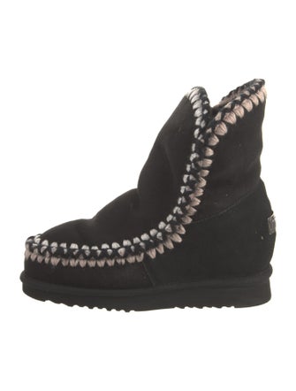 Mou Suede Animal Print Combat Boots