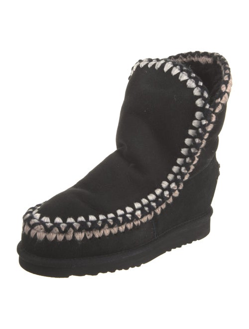 Mou Suede Animal Print Combat Boots