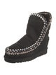 Mou Suede Animal Print Combat Boots