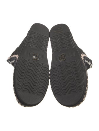 Mou Suede Animal Print Combat Boots