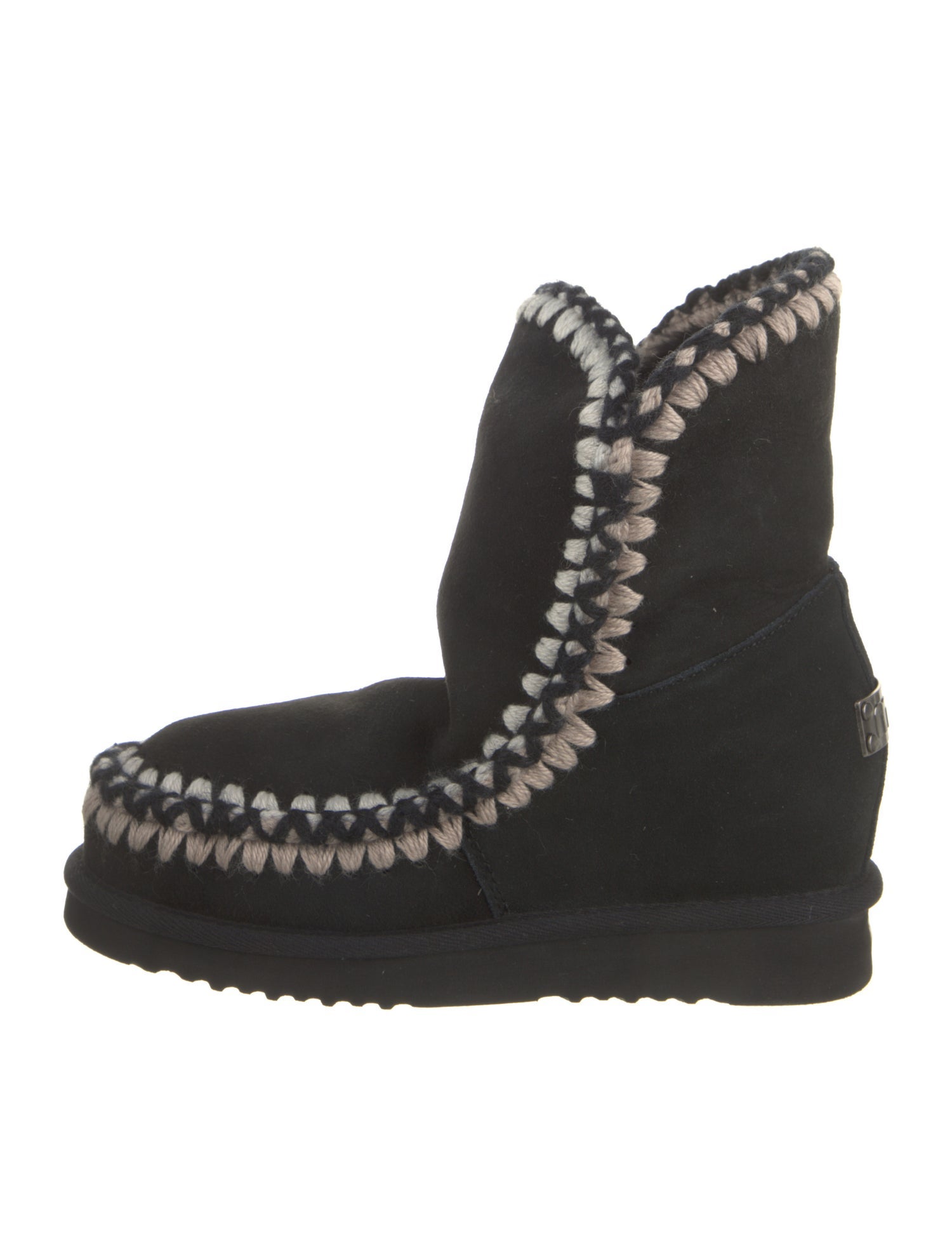 Mou Suede Crochet Trim Snow Boots