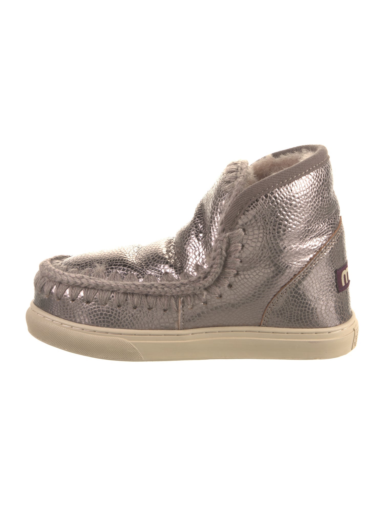 Mou Crochet Trim Lace-Up Boots