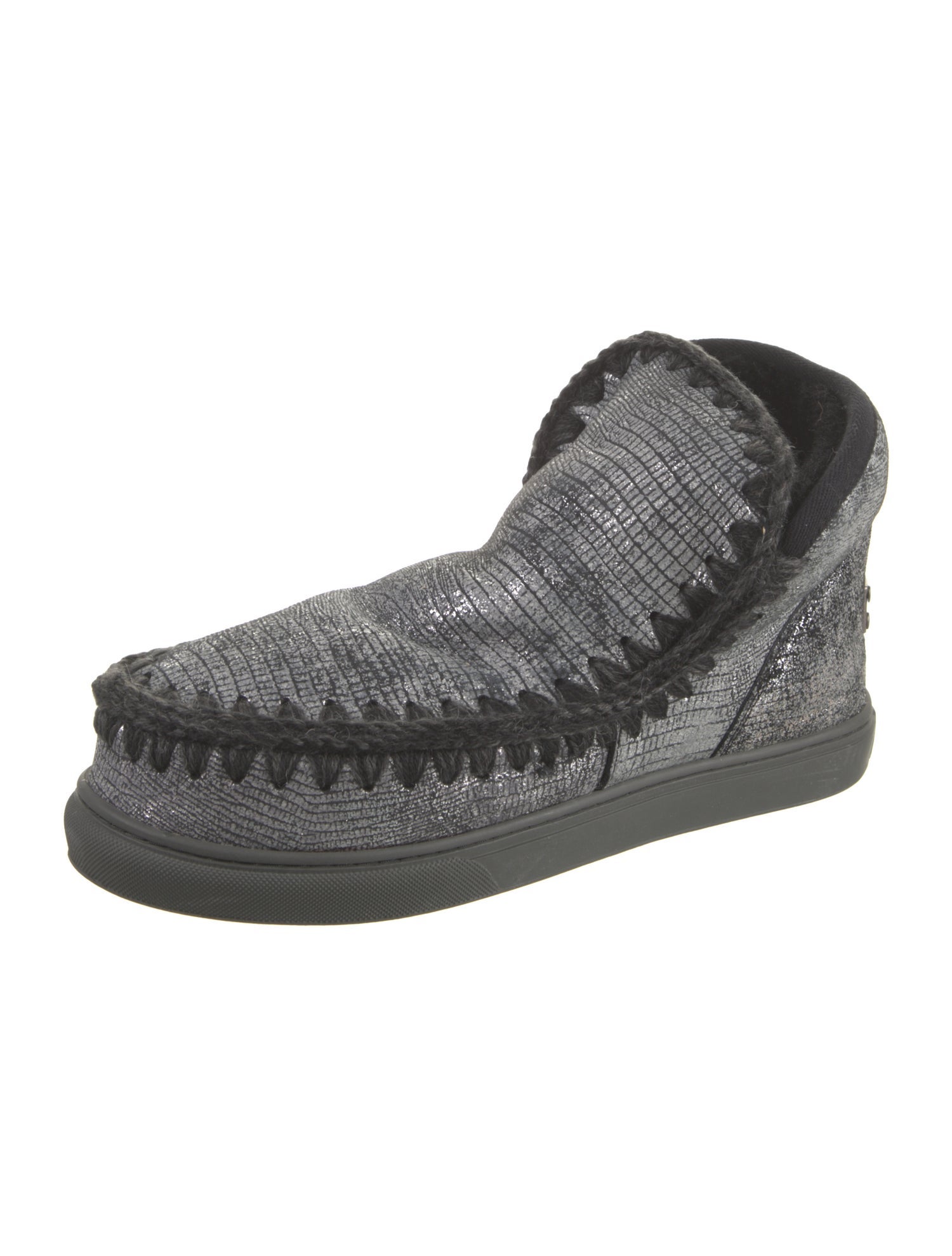 Mou Suede Animal Print Lace-Up Boots