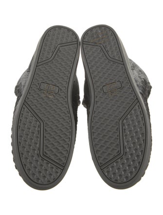 Mou Suede Crochet Trim Lace-Up Boots