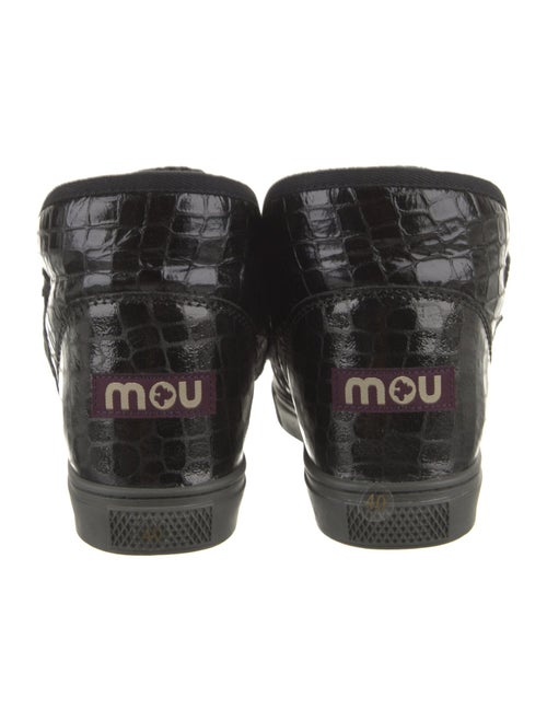 Mou Embossed Leather Animal Print Lace-Up Boots