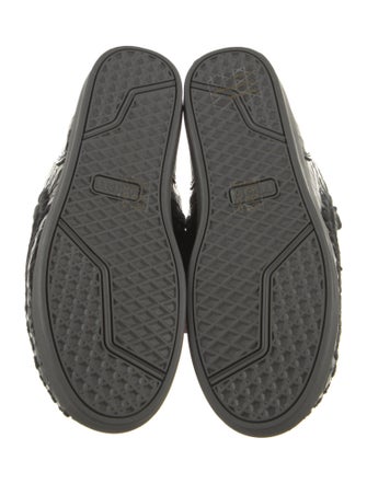 Mou Embossed Leather Animal Print Lace-Up Boots