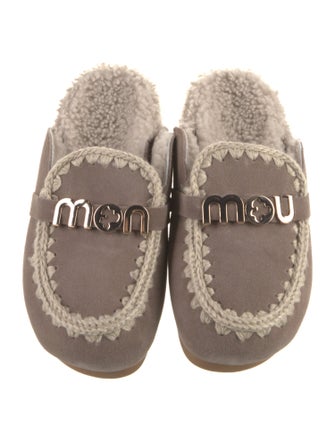 Mou Suede Embroidered Accent Mules