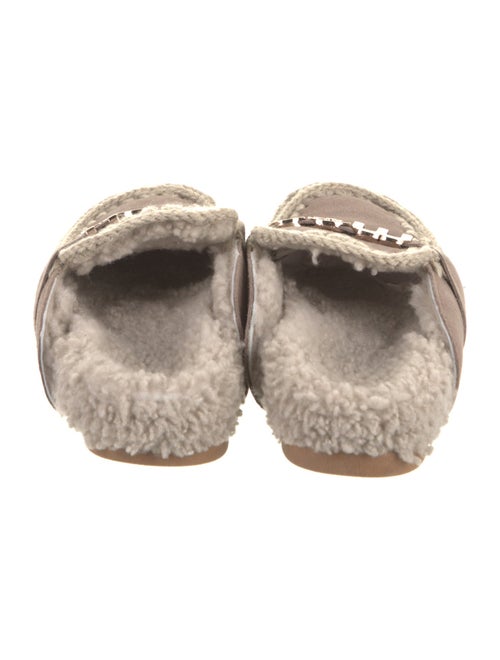 Mou Suede Embroidered Accent Mules