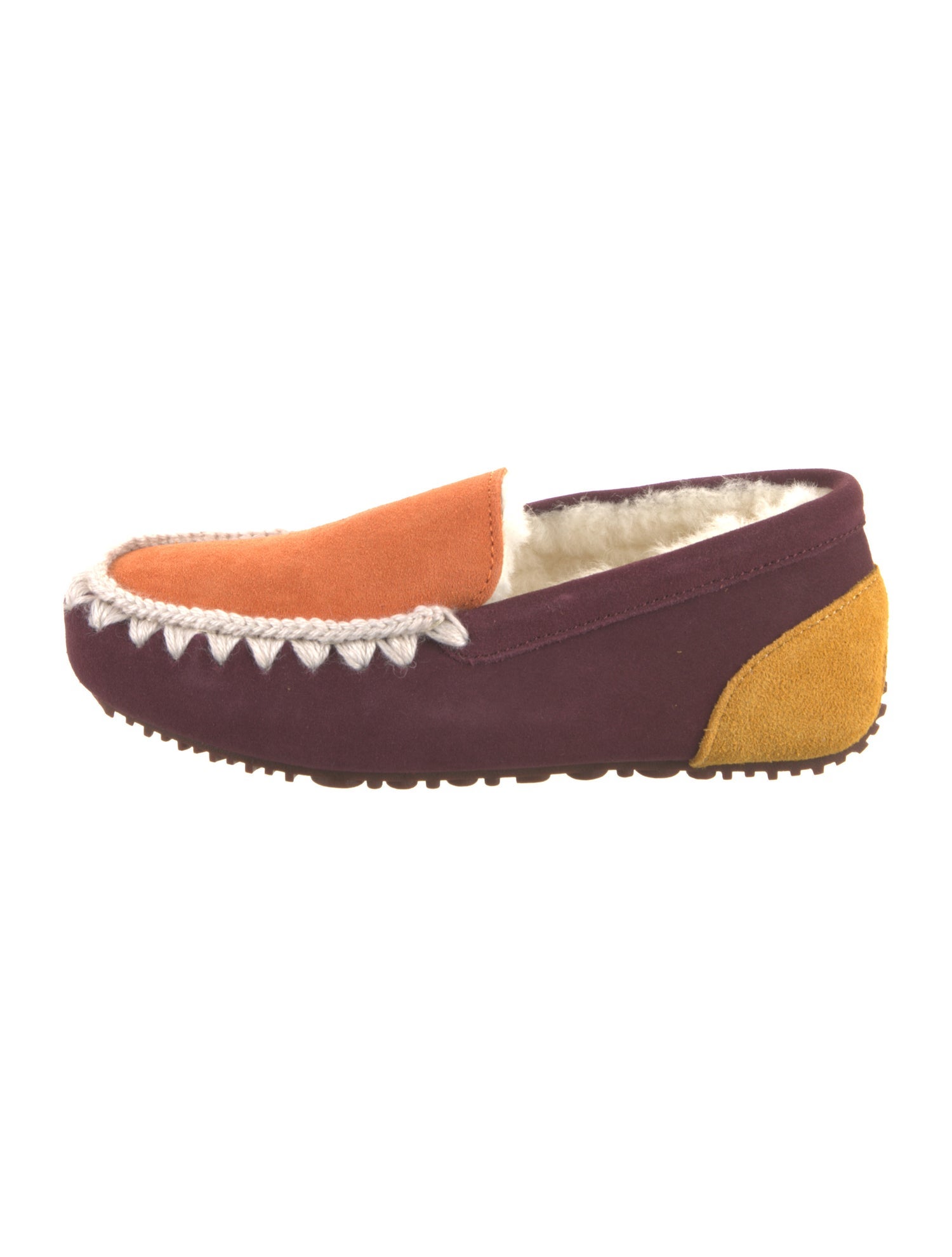 Mou Nubuck Colorblock Pattern Flats