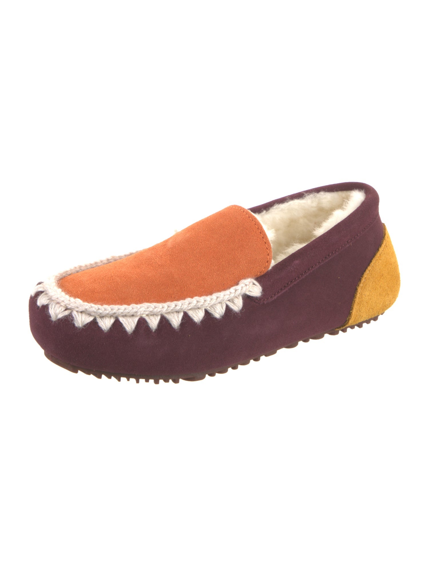 Mou Nubuck Colorblock Pattern Flats