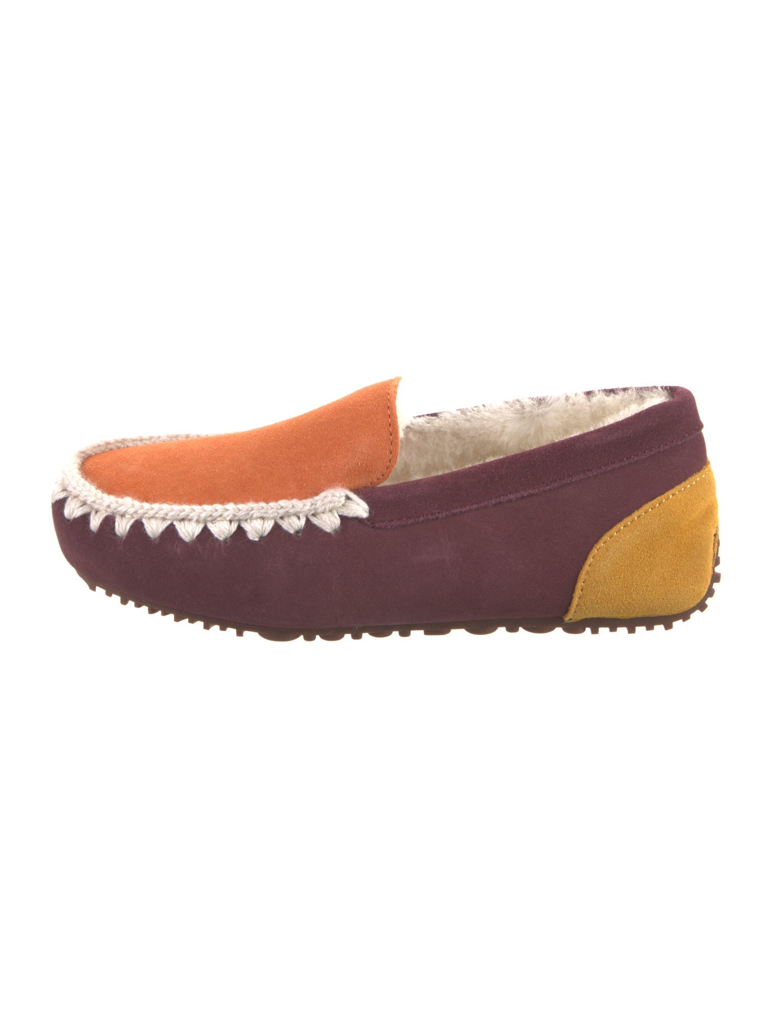 Mou Nubuck Colorblock Pattern Flats