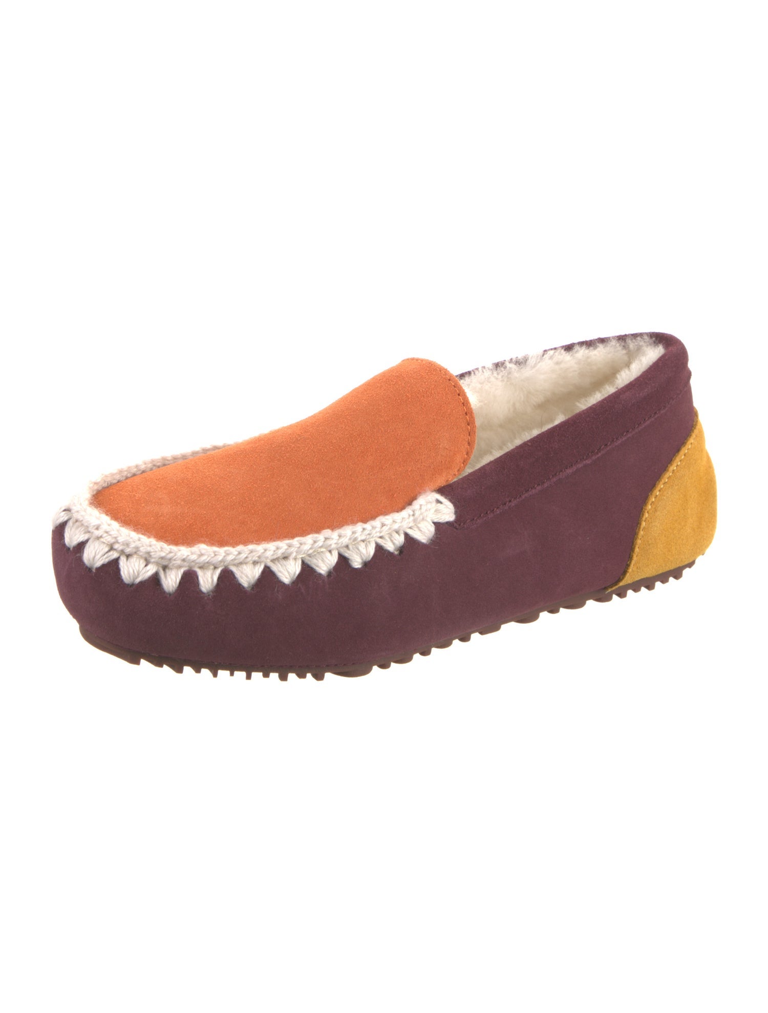 Mou Nubuck Colorblock Pattern Flats