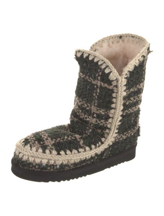Mou Tweed Tweed Pattern Boots