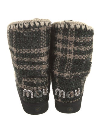 Mou Tweed Tweed Pattern Boots