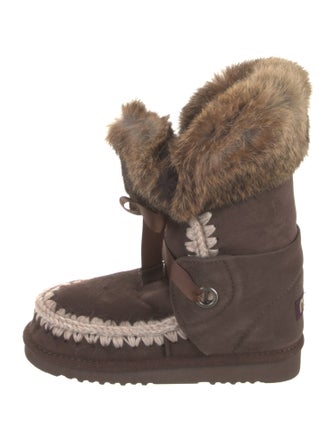 Mou Suede Faux Fur Trim Boots