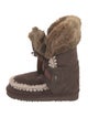 Mou Suede Faux Fur Trim Boots