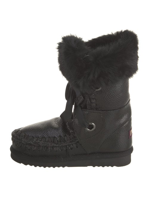 Mou Embossed Leather Lace-Up Boots