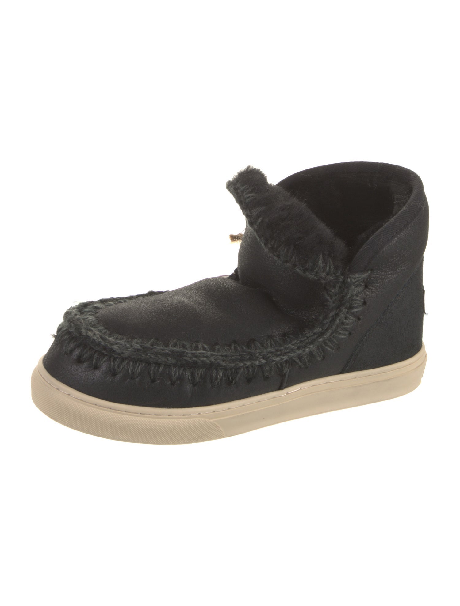 Mou Suede Embroidered Accent Boots