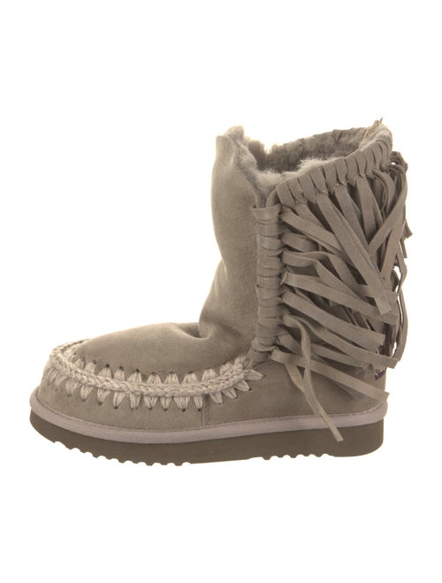 Mou Suede Embroidered Accent Boots