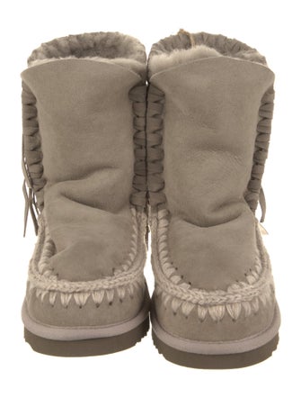 Mou Suede Embroidered Accent Boots
