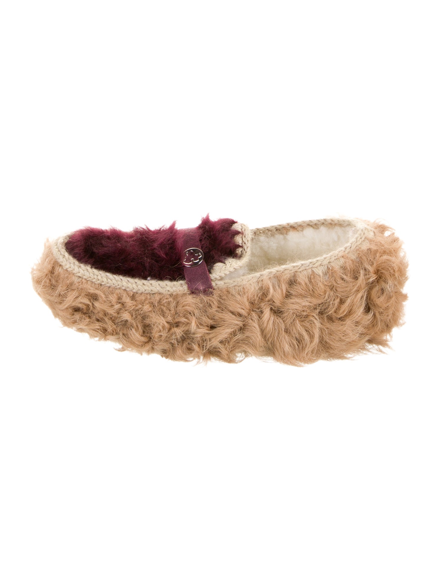 Mou Fur Colorblock Pattern Mules