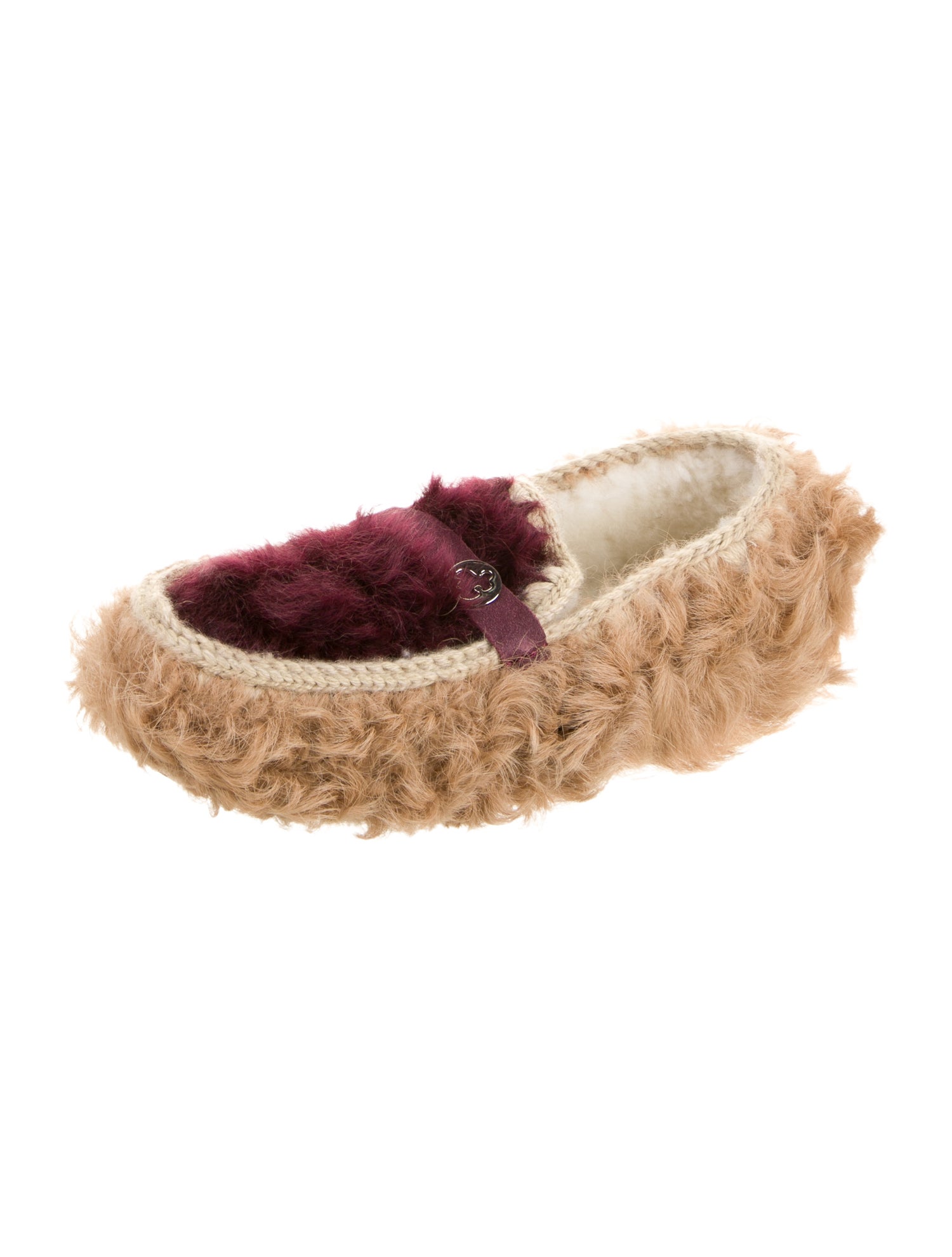 Mou Fur Colorblock Pattern Mules