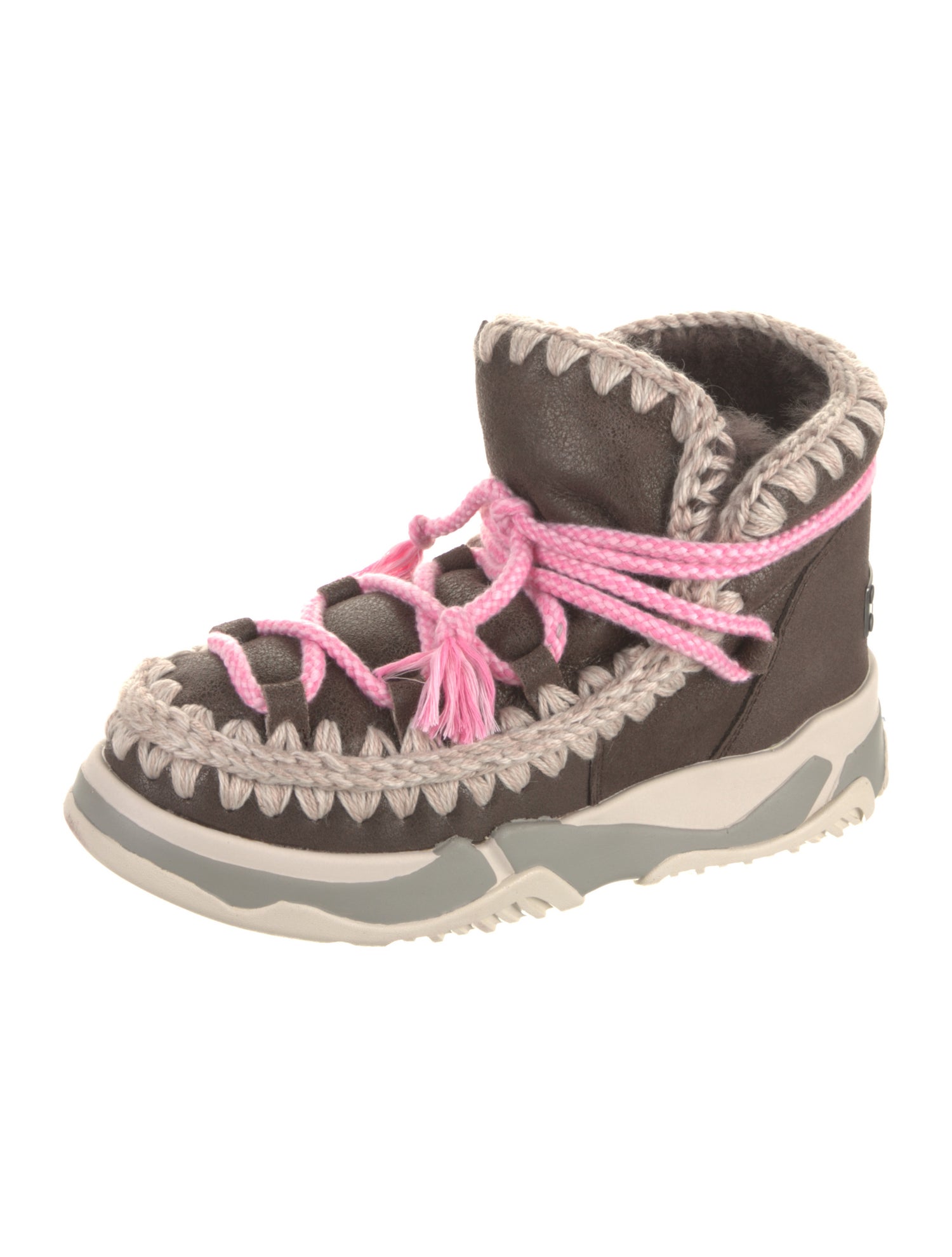 Mou Suede Patterned Hiking Boots