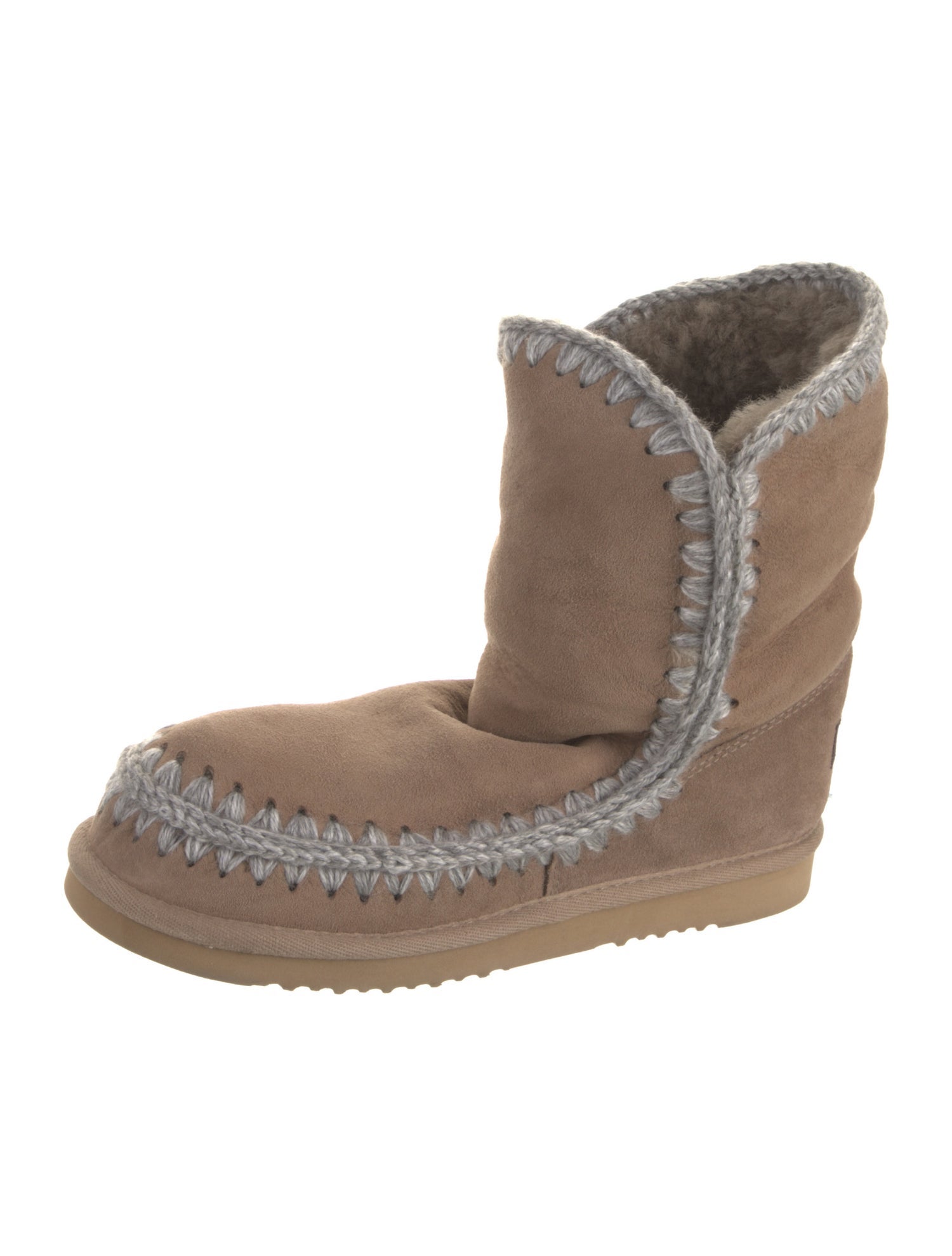 Mou Suede Embroidered Accent Boots