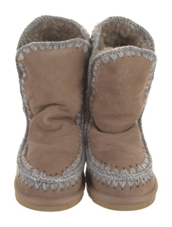 Mou Suede Embroidered Accent Boots